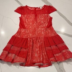 BCBGeneration Red Lace Mini Dress